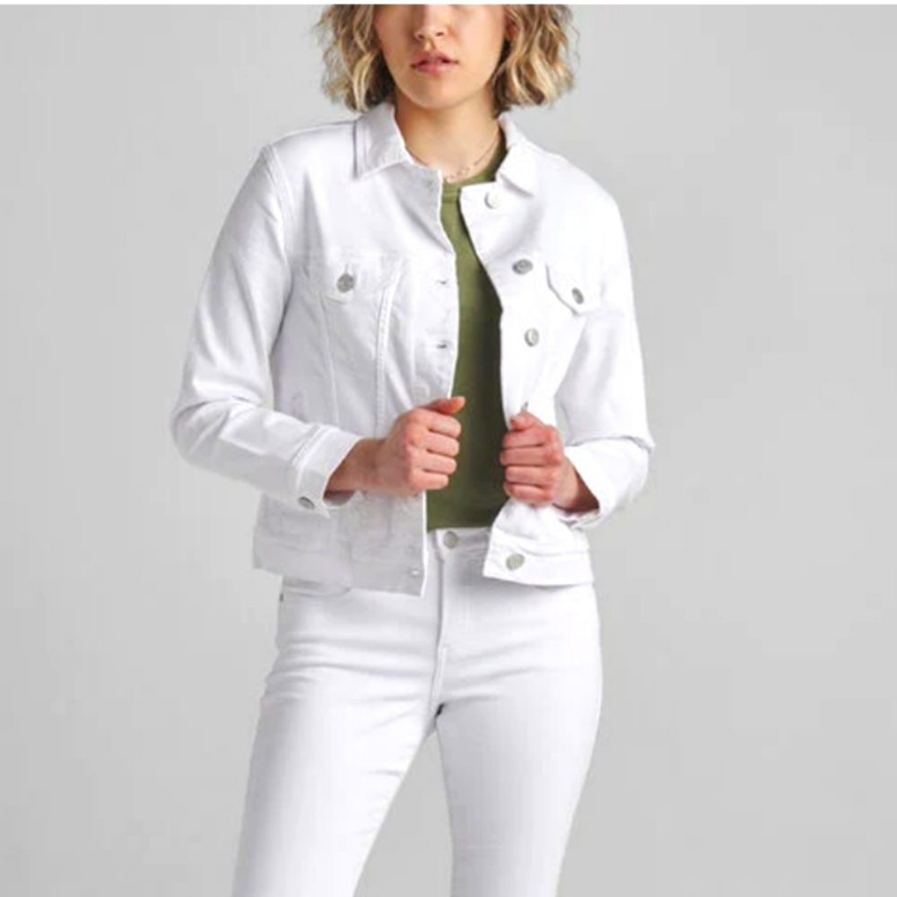 Joseph Ribkoff White Jean Jacket - Size Medium